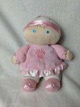 Little Me Baby Doll Pink White Flower Dress Blue Eyes (Sewn) Terrycloth Satin - £13.40 GBP