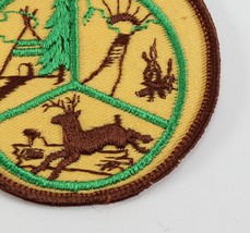 Vintage Camporee Tri Scenic Yellow Peace Sign Twill BSA Boy Scout America Patch - £9.14 GBP