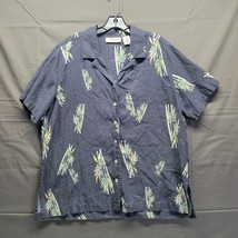 Lemon Grass Woman Black Floral Button Down Short Sleeve Shirt Size 1X - £18.21 GBP