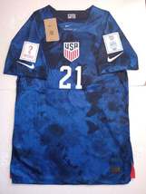 Timothy Weah USA USMNT 2022 World Cup Qatar Match Slim Blue Away Soccer Jersey - £79.93 GBP