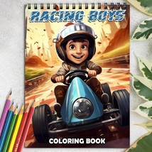 Racing Boys Spiral-Bound Coloring Book for Adult, Easy and Stress Relief - £16.15 GBP