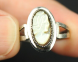 size 7 cameo ring STERLING SILVER vintage 925 shell ladies Estate Sale! - $39.99