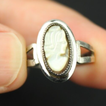 size 7 cameo ring STERLING SILVER vintage 925 shell ladies Estate Sale! - £32.16 GBP