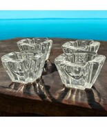 Four Vintage Orrefors Sweden Clear Crystal Max Cross Glass Votive Candle... - $63.40 CAD