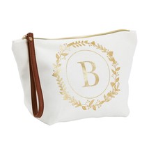 Gold Letter B Monogram Personalized Makeup Bag, Cosmetic Pouch, 10 X 3 X 6 In - £18.08 GBP