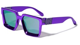 Dweebzilla Metallic Oversized Thick Bold Square Luxury Sunglasses (Purple Metall - £8.43 GBP