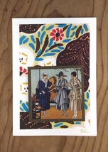 Art Deco - Fashionable Ladies Conversing Greeting Card - £6.32 GBP
