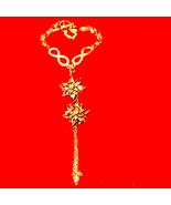 Beautiful vintage silver rhinestone flower dangle bracelet - $39.35 CAD