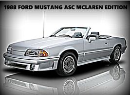 1988 Ford Mustang ASC Mclaren Metal Sign 8x12in USA STEEL Mancave Garage... - $24.74