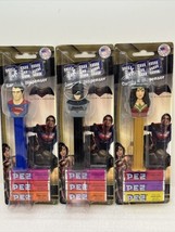 Set Of 3 JUSTICE LEAGUE PEZ Dispensers: Superman, Batman &amp; Wonder Woman NEW - £9.21 GBP