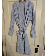 Polo Ralph Lauren Blue &amp; White  Stripe Cotton  Robe Men&#39;s S/M Long Sleev... - $41.61 CAD