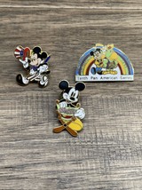 Vintage Disney Lot of 3 Mickey Mouse Lapel Trading Pins USA Director Cha... - $24.75