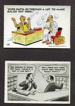 Lot 7 Vintage Novelty Postcards Jokes 1958 1950s Animals Risque - $9.99