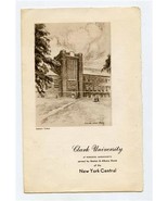 New York Central Dining Service Menu 1949 Clark University Worcester Mass. - £68.83 GBP