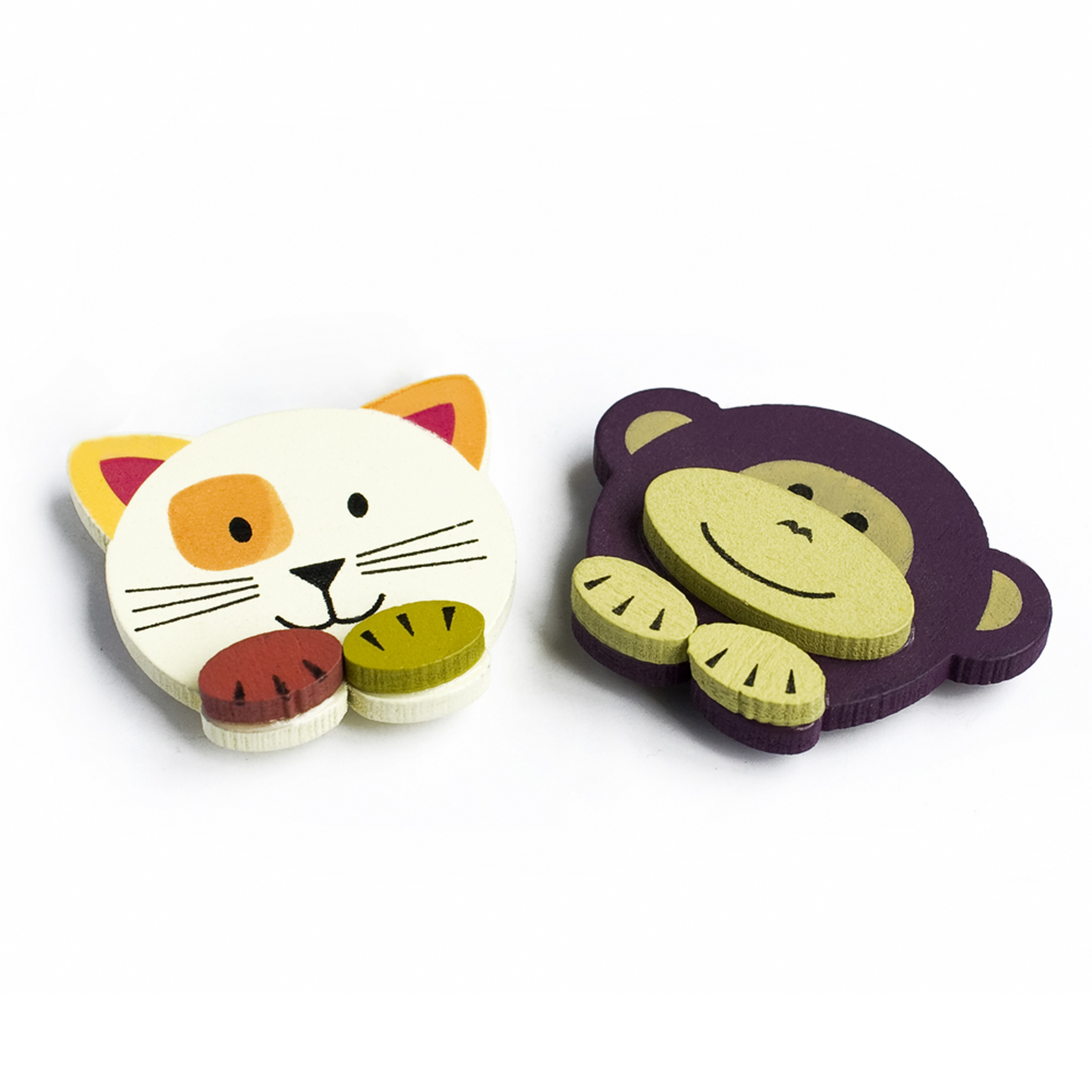 [Monkey & Cat] - Brooch / Brooch Pin / Animal Pin Brooch