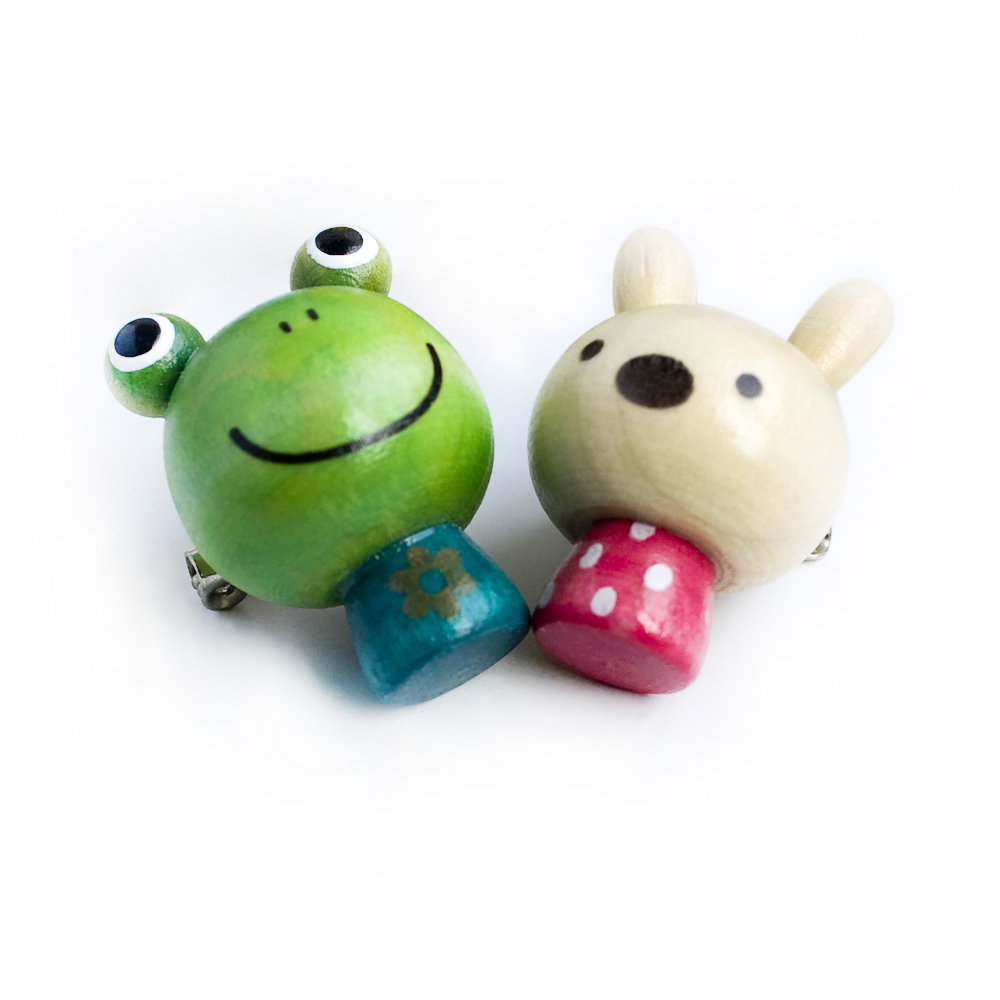 [Sweet Frog & Rabbit] Brooch/ Brooch Pin / Animal Pin Brooch