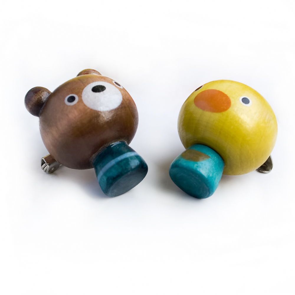 [Sweet Bear & Chicken] Brooch/ Brooch Pin/ Animal Pin Brooch