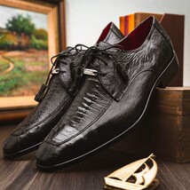 Andretti Genuine Ostrich Leg Dress Derby's Shoes Black image 8