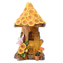 Solar Tree House Lamp Resin Fairy House Decorative Light For Garden Balcony - £28.73 GBP