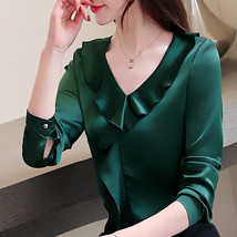New Arrival 2020 Silk Chiffon Long Sleeve female blouse Shirt Fashion Ruffles La - £151.91 GBP