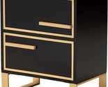 Baxton Studio Giolla End Table, 2-Drawer, Black/Gold - $348.99