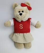 Starbucks Collectible Bearista Bear Plush 2004 34th Edition Red Vest Skirt 11&quot; - £23.31 GBP