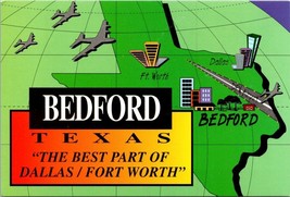 Bedford Texas Best Part of Dallas \ Fort Worth La Quinta Inn Vintage Pos... - $9.40