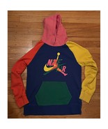 Rare Nike Jordan Jumpman Classics Big  Hoodie Blue Pink Yellow Orange XL... - $28.50