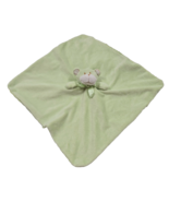 HTF Blankets &amp; Beyond Green velboa/Satin Bear Security Lovey Nunu Bow St... - €33,90 EUR