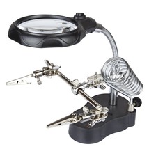 Magnifier Soldering Stand with 2 LED lights for PCB Soldering Work (35X / 12X 65 - £29.27 GBP