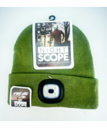 Night Scope Rechargeable LED Beanie Olive Solid Green Knit Adults One Size - $22.59 CAD