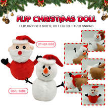 Stylish Double Sided Snowman Doll Flipped Simulation Plush Toys - £21.61 GBP