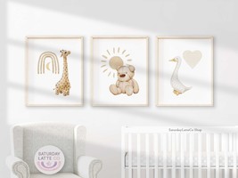 Minimalist Boho Nursery Wall Art Set, Baby Room Decoration, Home Decor |... - £7.18 GBP