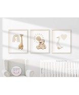 Minimalist Boho Nursery Wall Art Set, Baby Room Decoration, Home Decor |... - £7.07 GBP