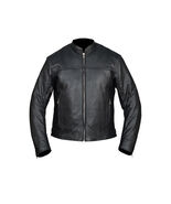 High Mileage Men&#39;s Black Vented Premium Leather Scooter Jacket - 715566 - €140,21 EUR+