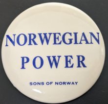Vintage Norwegian Power - Sons Of Norway  2-1/4&quot; Pinback Button - €8,48 EUR