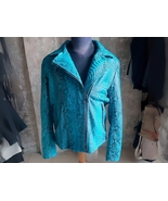 Genuine Python Snakeskin Leather Motorcycle Jacket for Men - Turquoise C... - $1,200.00+