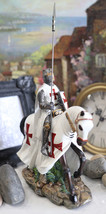 Ebros Crusader English Knight On Heavy Cavalry Horse Statue Phalanx Spea... - £39.08 GBP