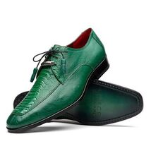 Andretti Genuine Ostrich Leg Dress Derby's Shoes Lemon Green image 3