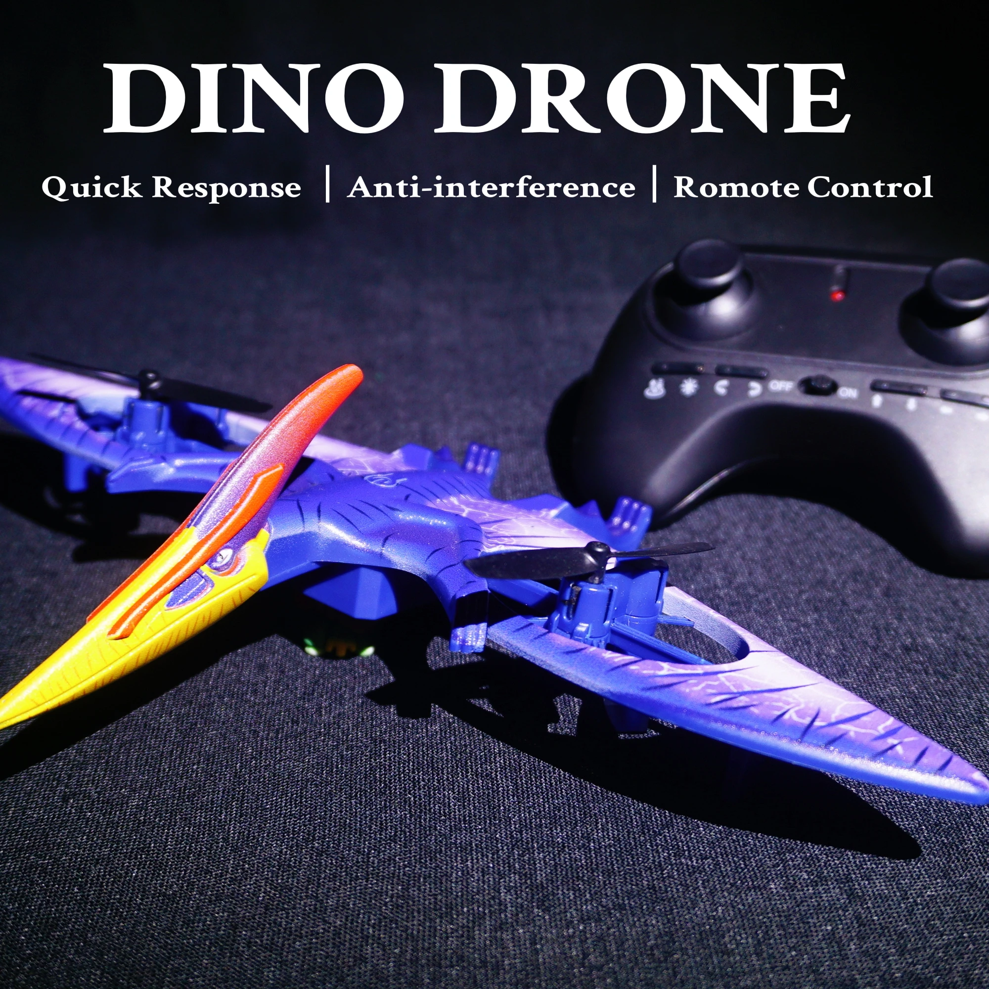 RC Jurassic Quadcopter Pterosaur Animal Model Toy Simulation Dinosaur Remo - £42.42 GBP