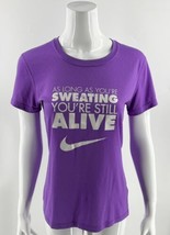 Nike Athletic Top Small Purple Short Sleeve Workout Dri Fit Graphic Tee ... - $19.80