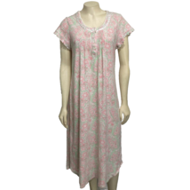 Miss Elaine S Pink Green Paisley Jersey Cotton Blend Nightgown Short Sleeve - £23.50 GBP