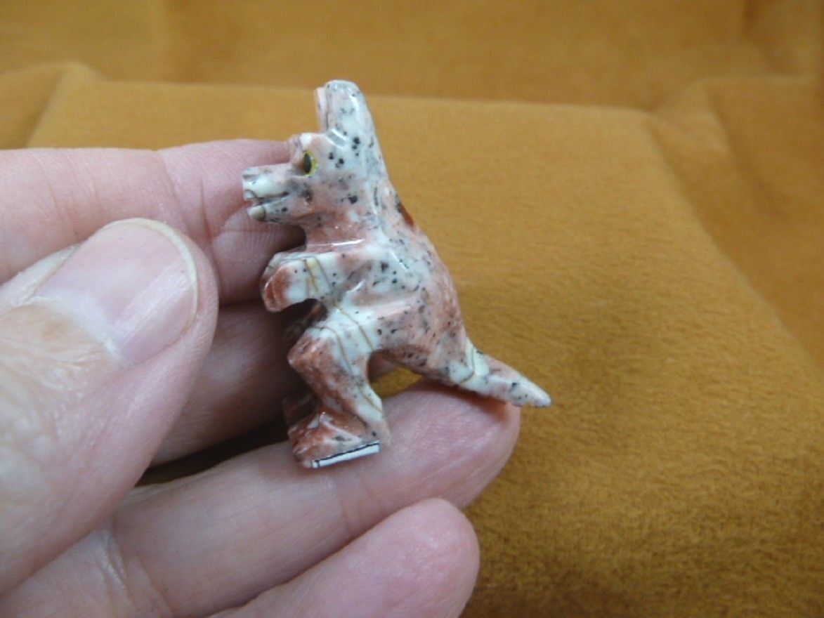 (Y-KAN-29) KANGAROO SOAPSTONE stone carving ROO figurine GEMSTONE love k... - $8.59