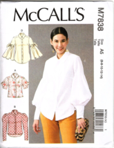 McCall's M7838 Misses 6 to 14 Button Front Tops UNCUT Sewing Pattern - $14.86