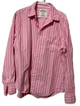 Aeropostale Button Up Long Sleeve Collared Shirt Pink White Striped Mens XL - $16.34