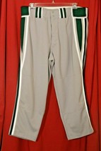 Boombah Baseball Softball Pants 44&quot; Waist Short 26&quot; Inseam Gray White Green - £9.24 GBP