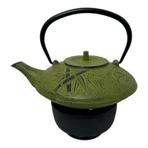 Guro Kyusu Cast Iron Green Tea Pot Infuser Basket and Tea Candle Warmer Asian - £85.72 GBP