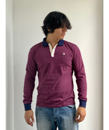 Men’s Fila Burgundy Navy Long Sleeve Polo Shirt NWT - £46.35 GBP