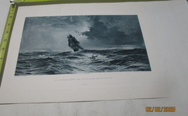 Edward Moran Morning After The Storm Bay Biscay Engraving B &amp; W Print 1888 - £60.68 GBP