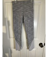 Lululemon Wunder Under Crop High-Rise Scallop Hem Sz 4 Womens Gray Leggi... - $23.38